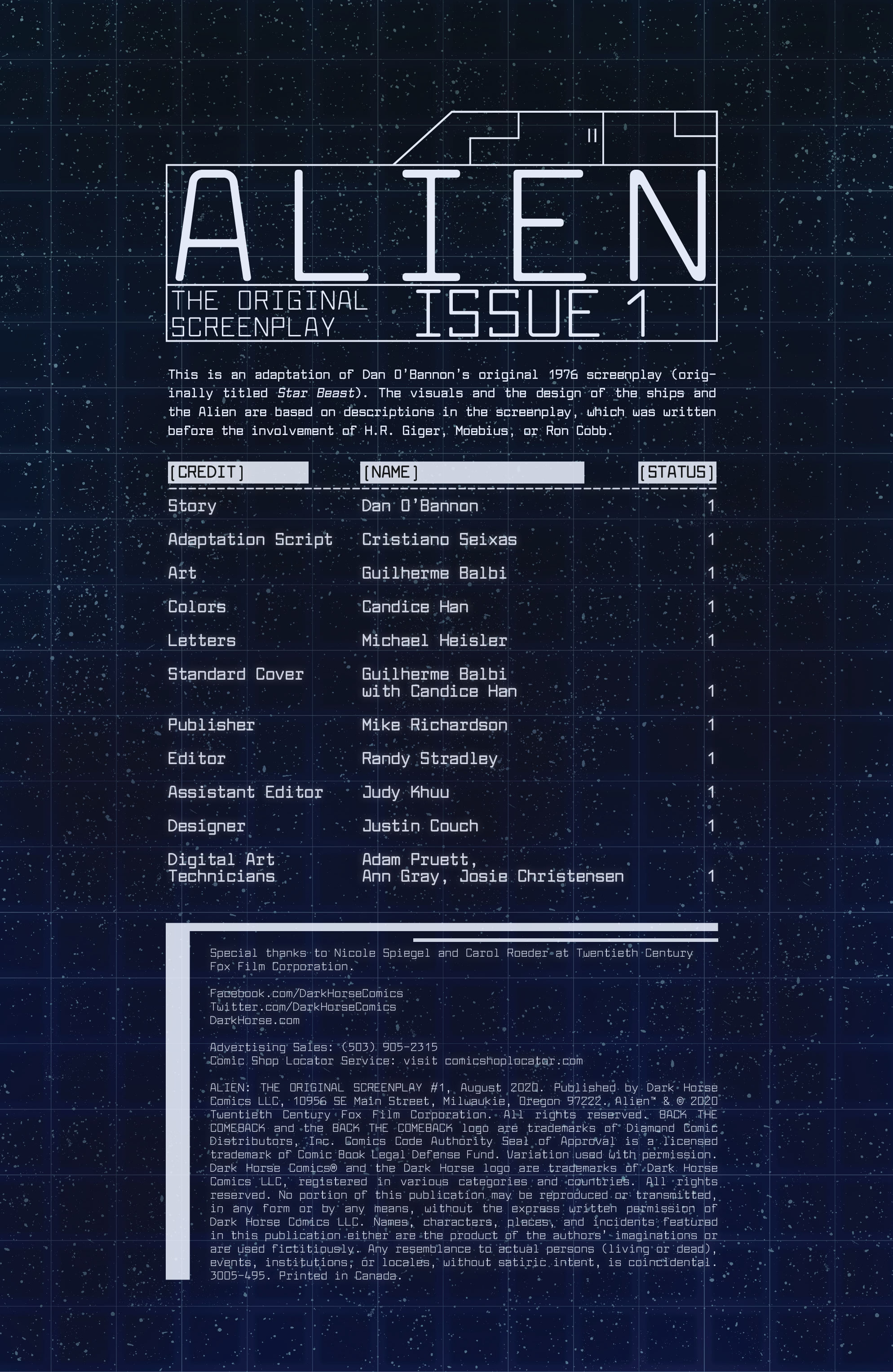 Alien: The Original Screenplay (2020): Chapter 1 - Page 2