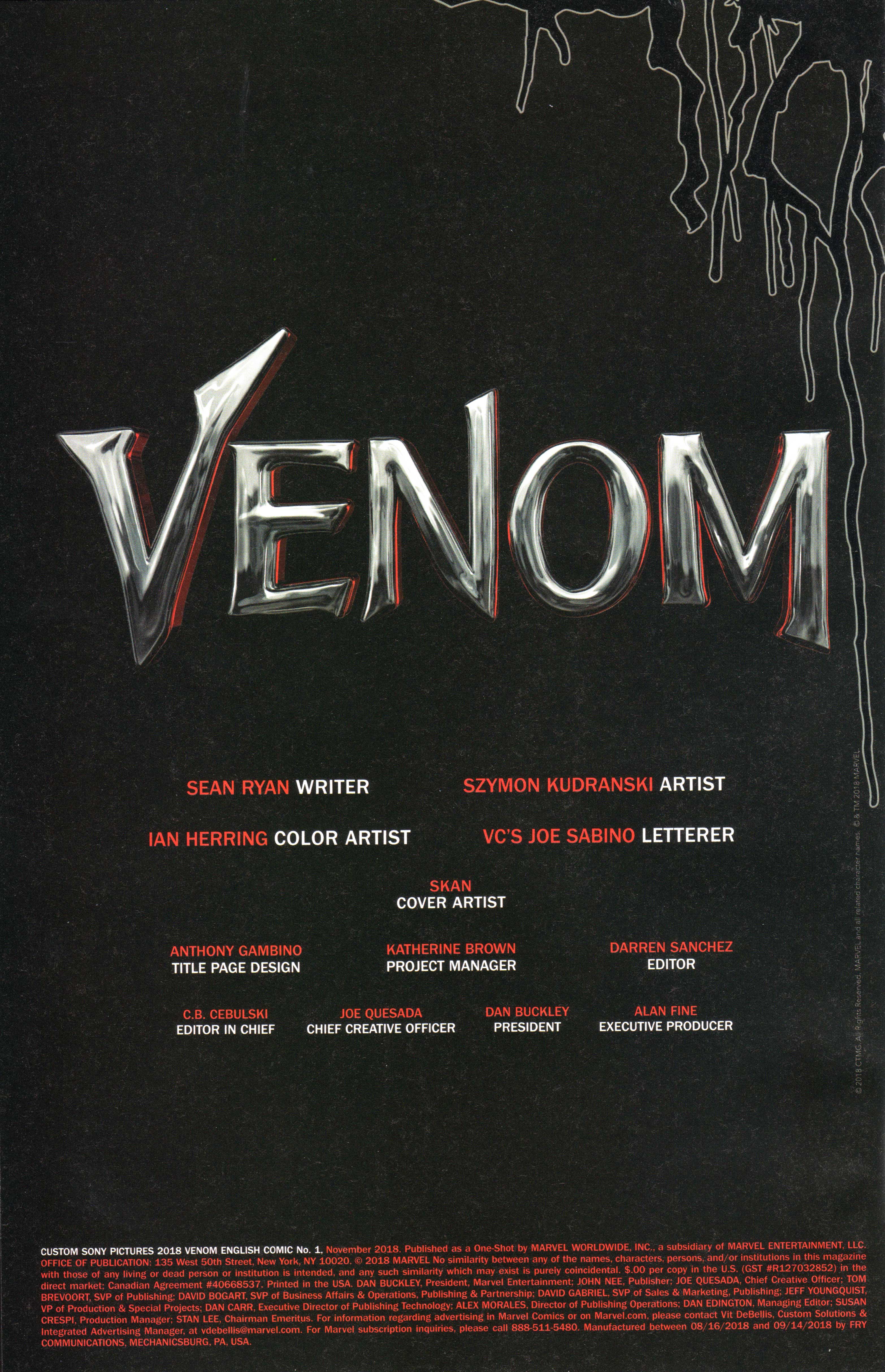 Custom Sony Pictures 2018 Venom English Comic (2018): Chapter 1 - Page 2