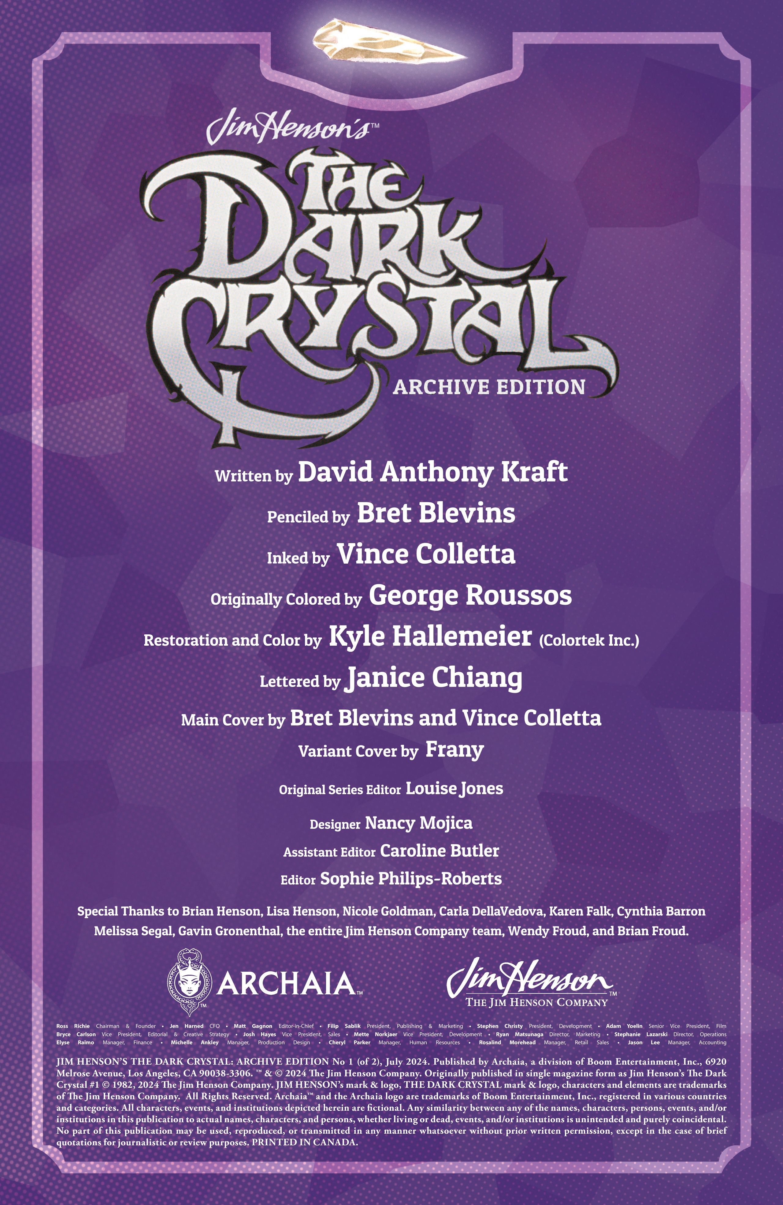 Jim Henson's The Dark Crystal: Archive Edition (2024-) issue 1 - Page 2