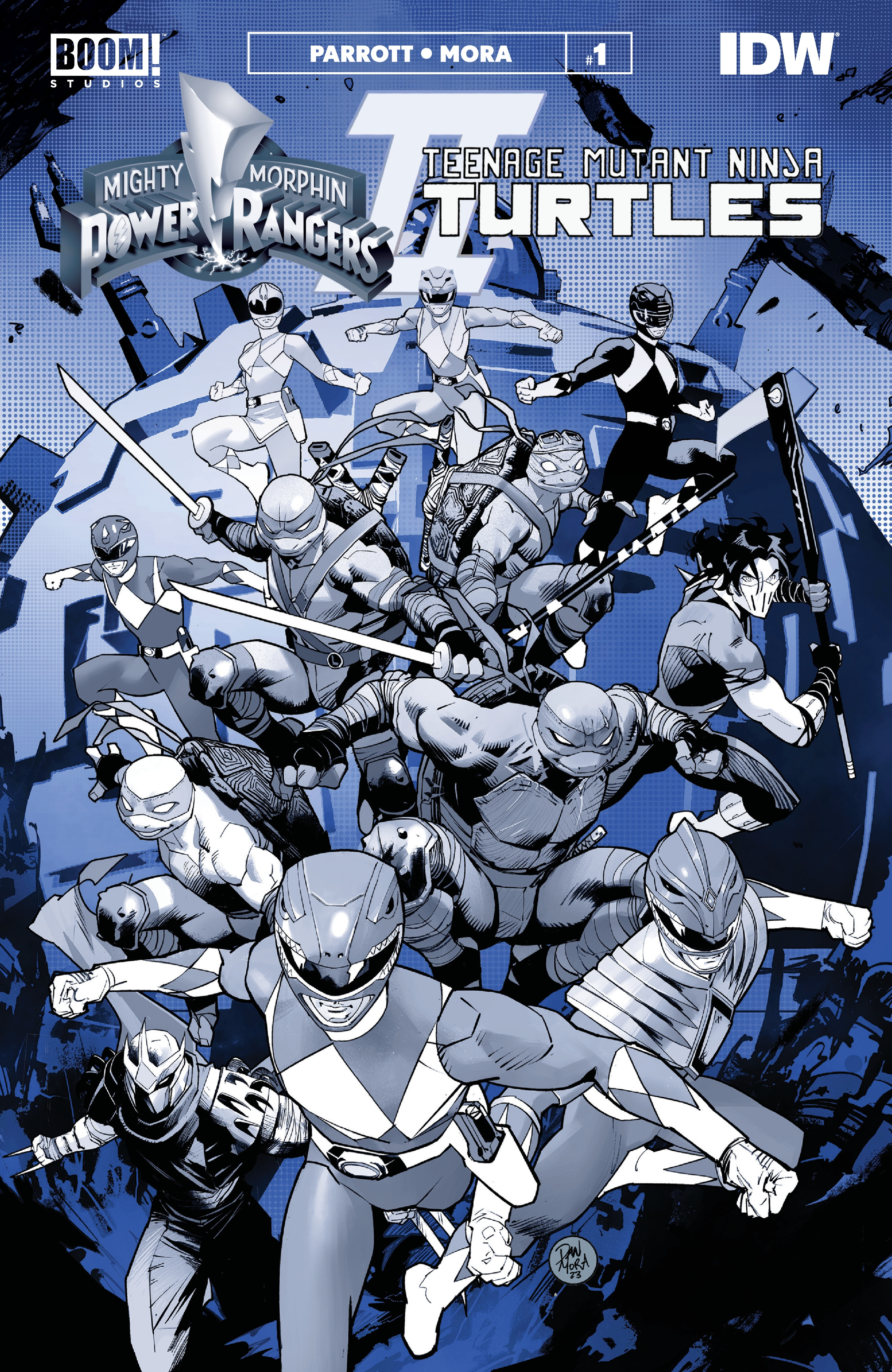 Mighty Morphin Power Rangers / Teenage Mutant Ninja Turtles II  (2022-) issue Black & White 1 - Page 1