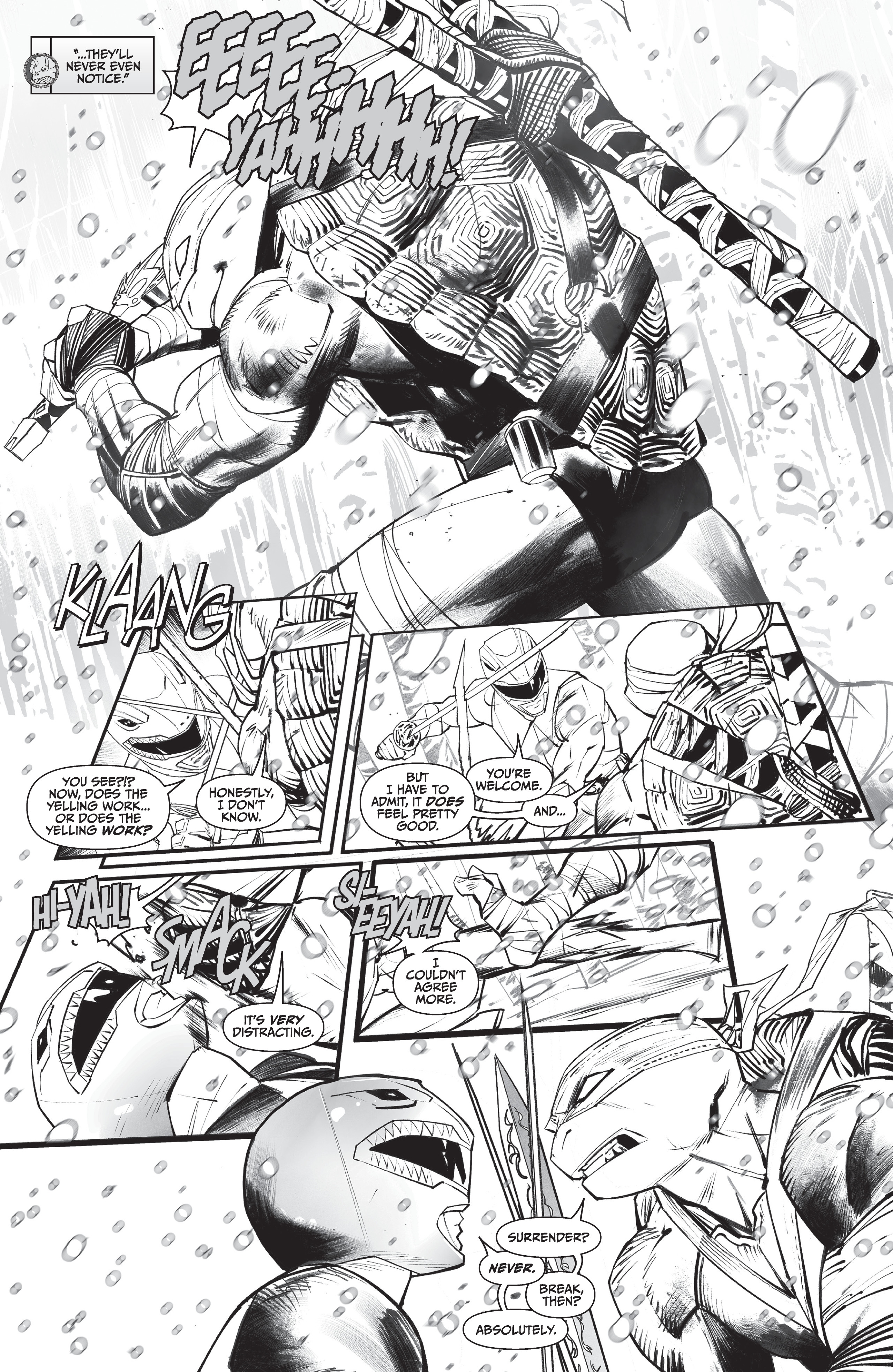 Mighty Morphin Power Rangers / Teenage Mutant Ninja Turtles II  (2022-) issue Black & White 1 - Page 9