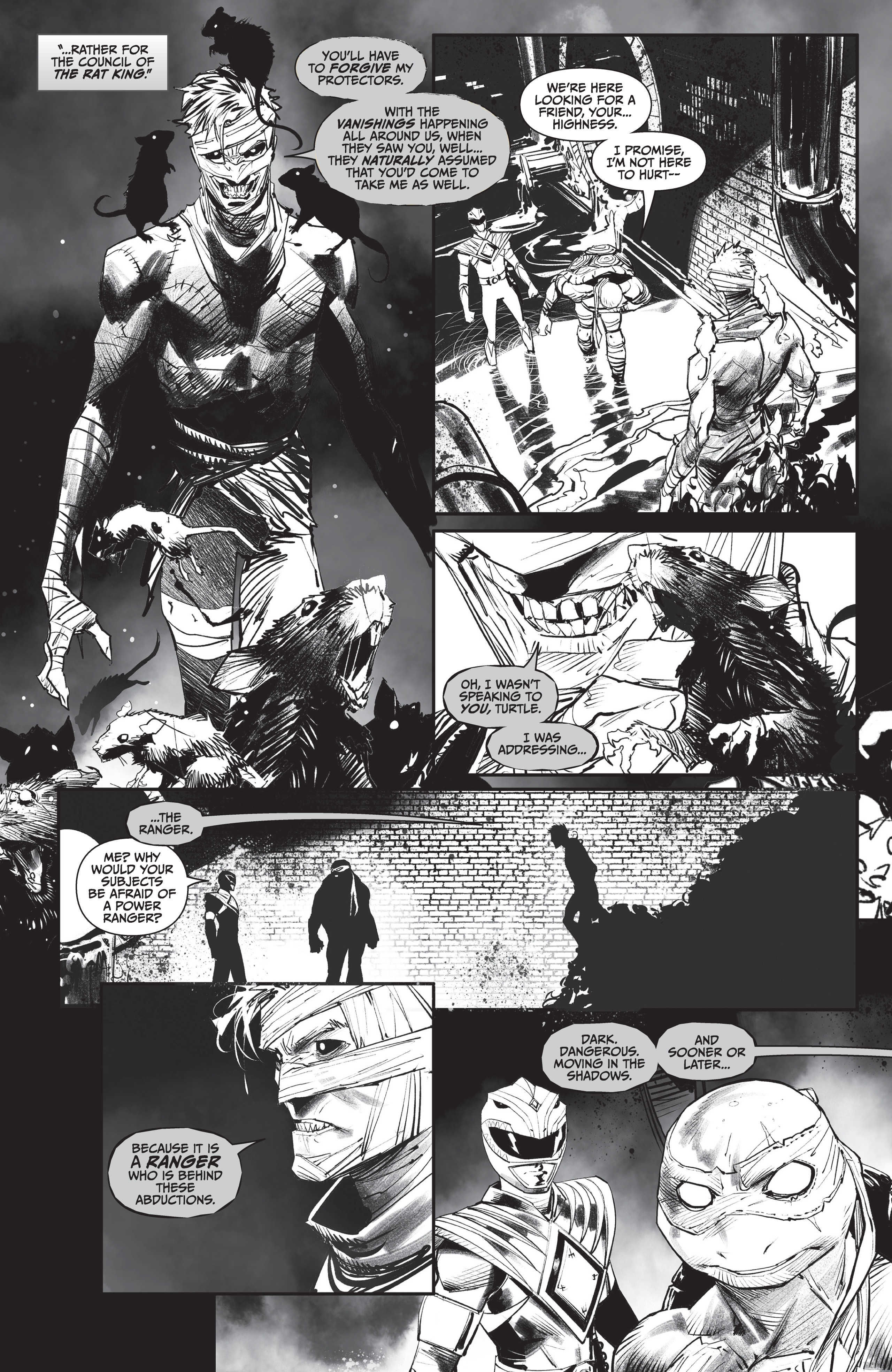 Mighty Morphin Power Rangers / Teenage Mutant Ninja Turtles II  (2022-) issue Black & White 1 - Page 13