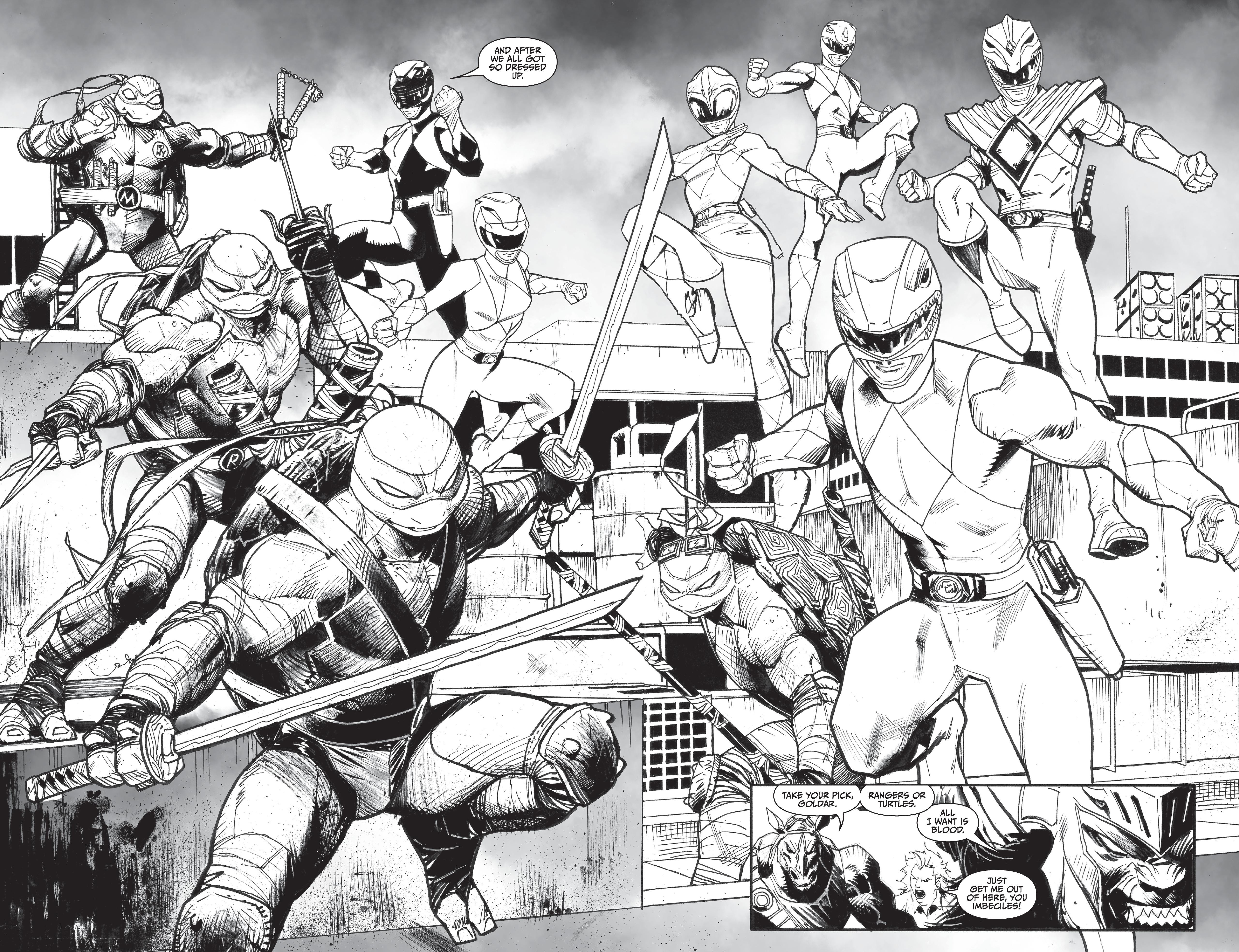 Mighty Morphin Power Rangers / Teenage Mutant Ninja Turtles II  (2022-) issue Black & White 1 - Page 16