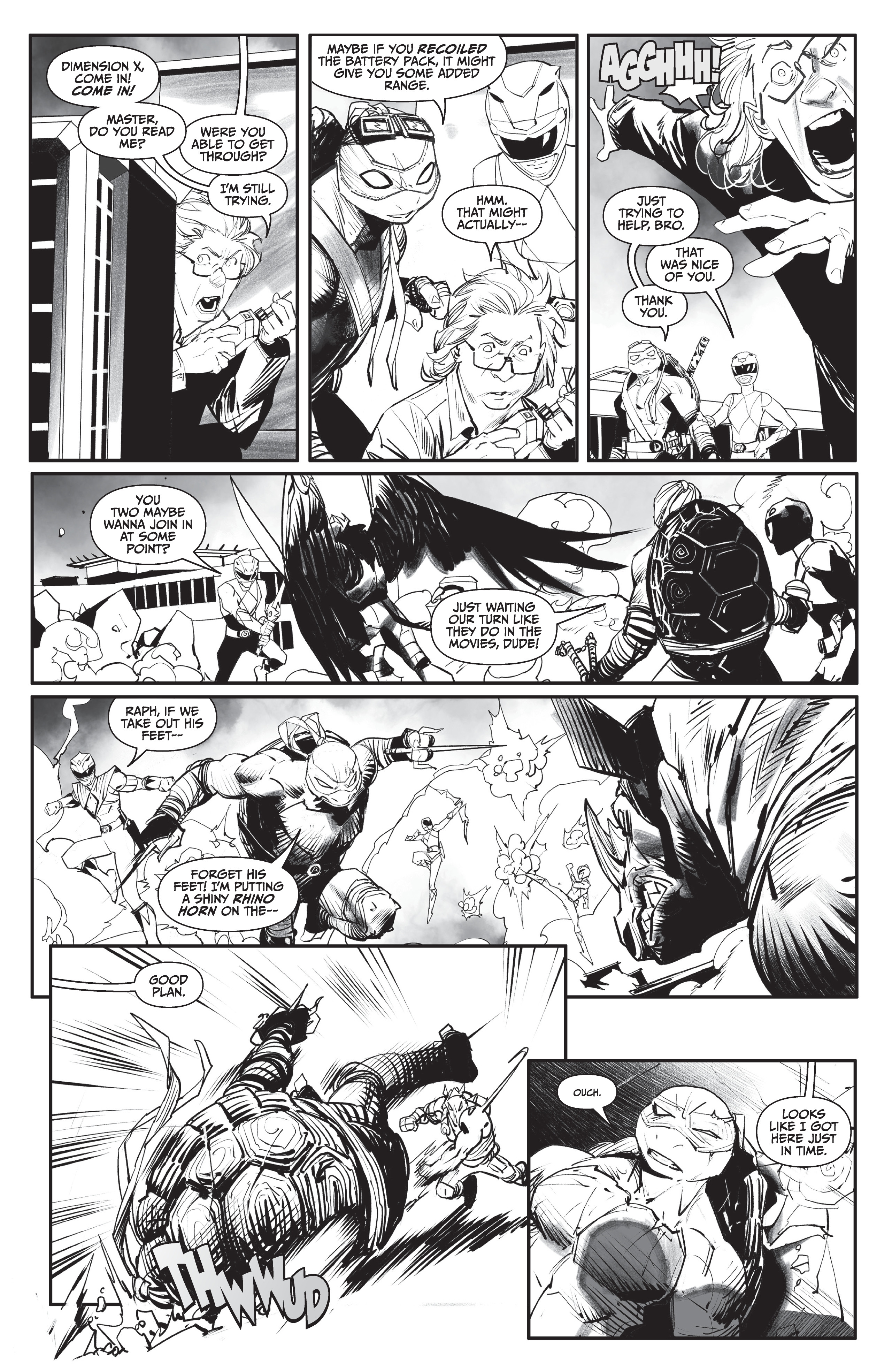 Mighty Morphin Power Rangers / Teenage Mutant Ninja Turtles II  (2022-) issue Black & White 1 - Page 18