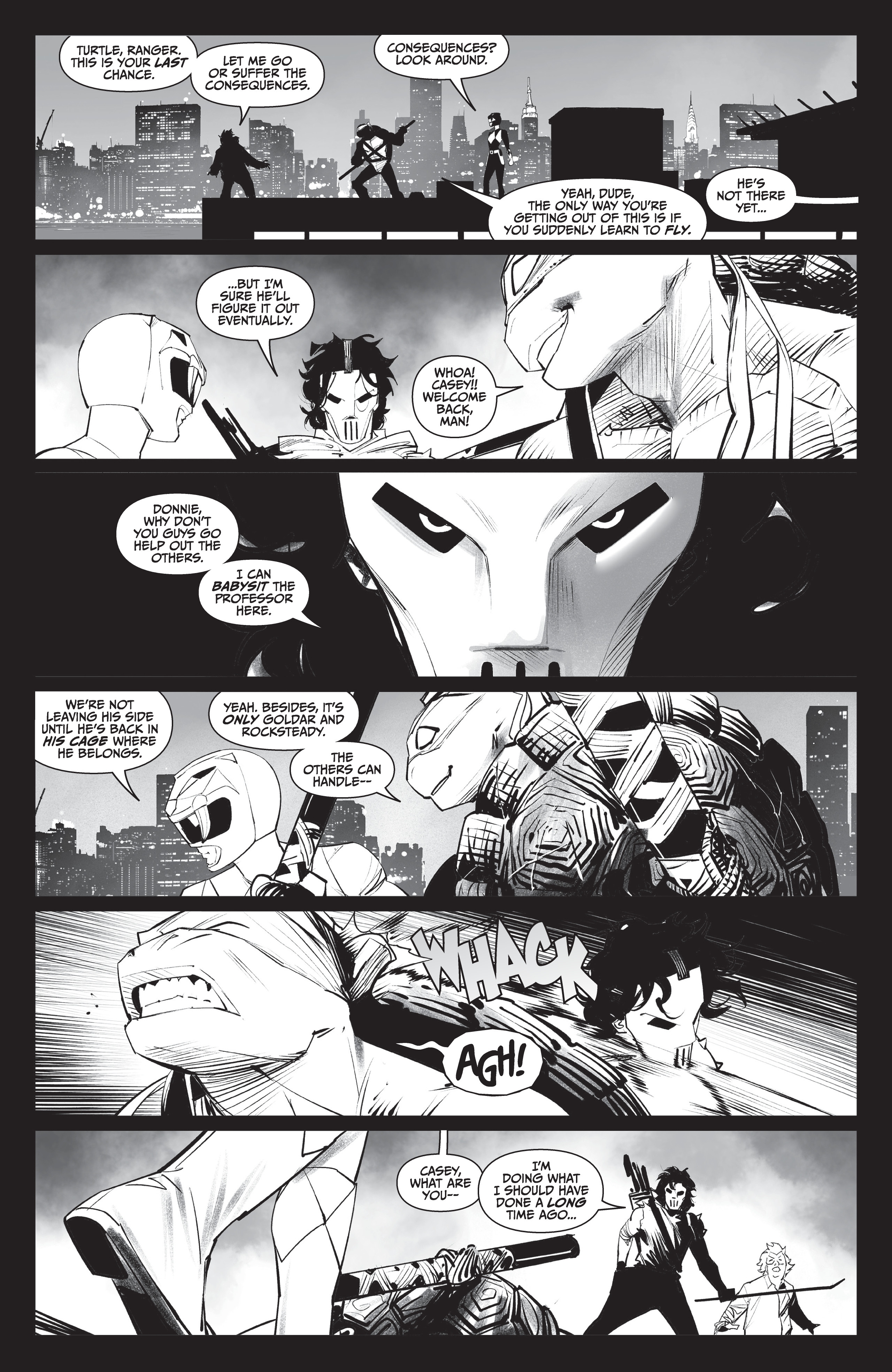 Mighty Morphin Power Rangers / Teenage Mutant Ninja Turtles II  (2022-) issue Black & White 1 - Page 20