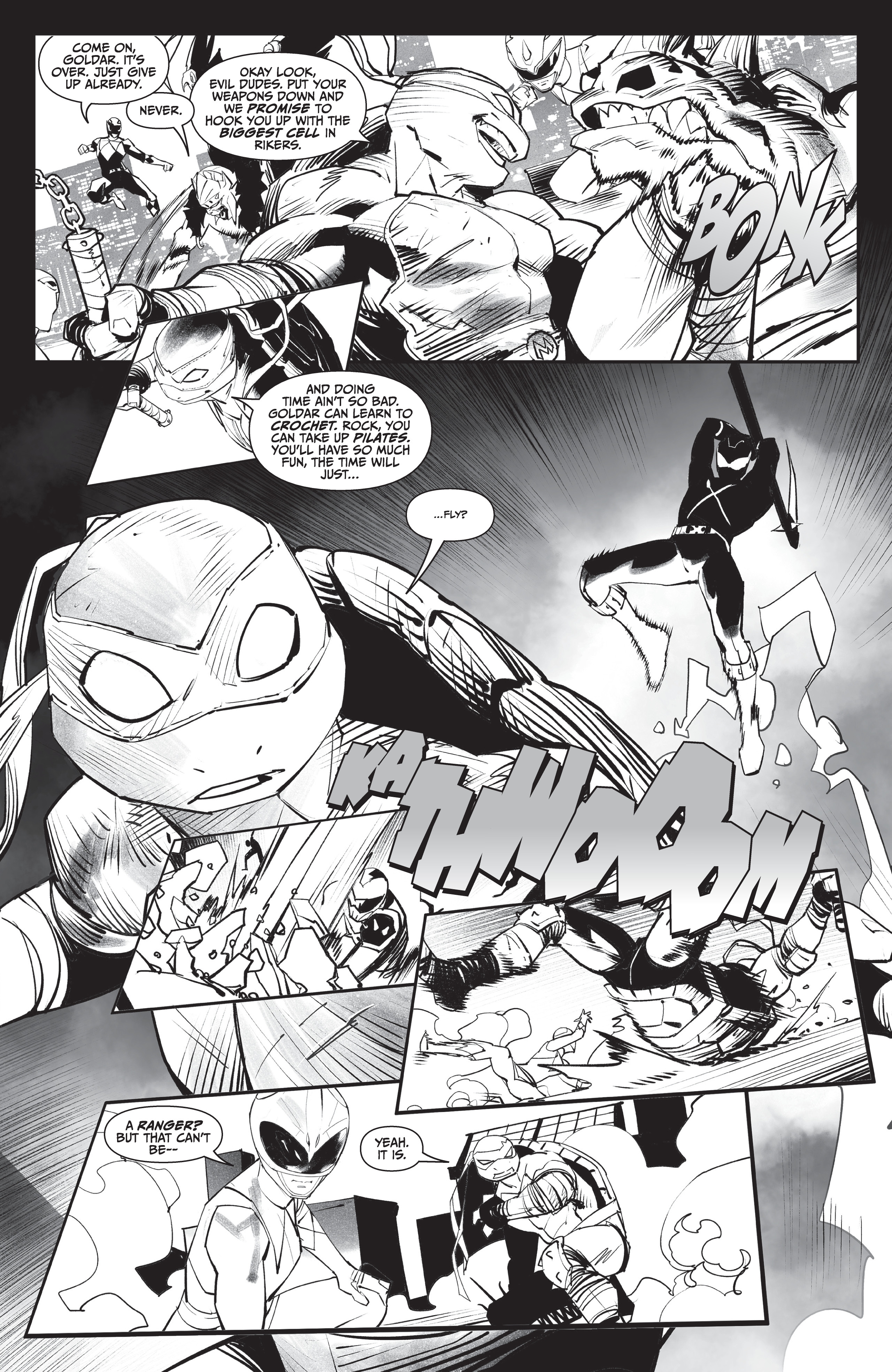 Mighty Morphin Power Rangers / Teenage Mutant Ninja Turtles II  (2022-) issue Black & White 1 - Page 22