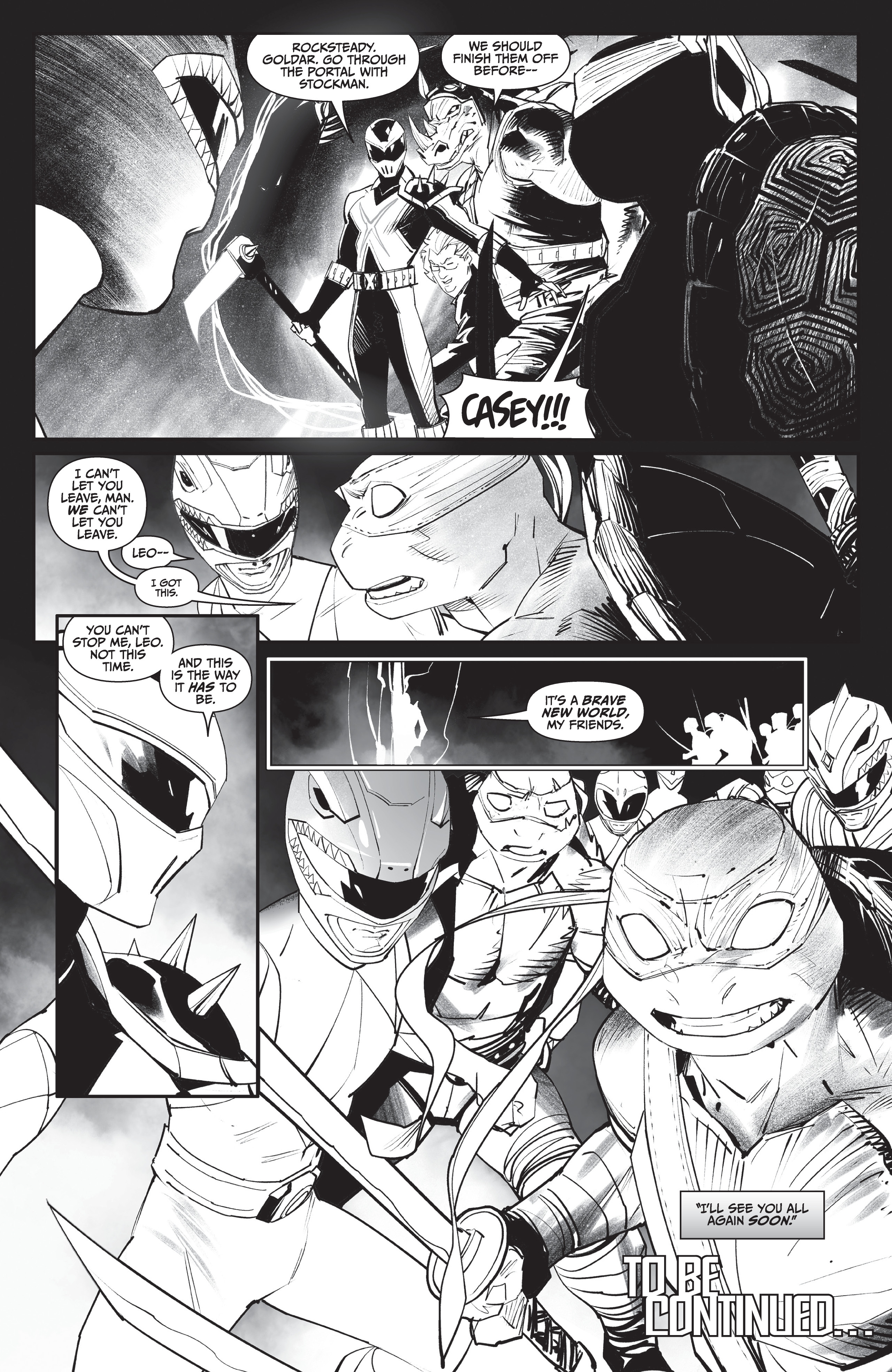 Mighty Morphin Power Rangers / Teenage Mutant Ninja Turtles II  (2022-) issue Black & White 1 - Page 23