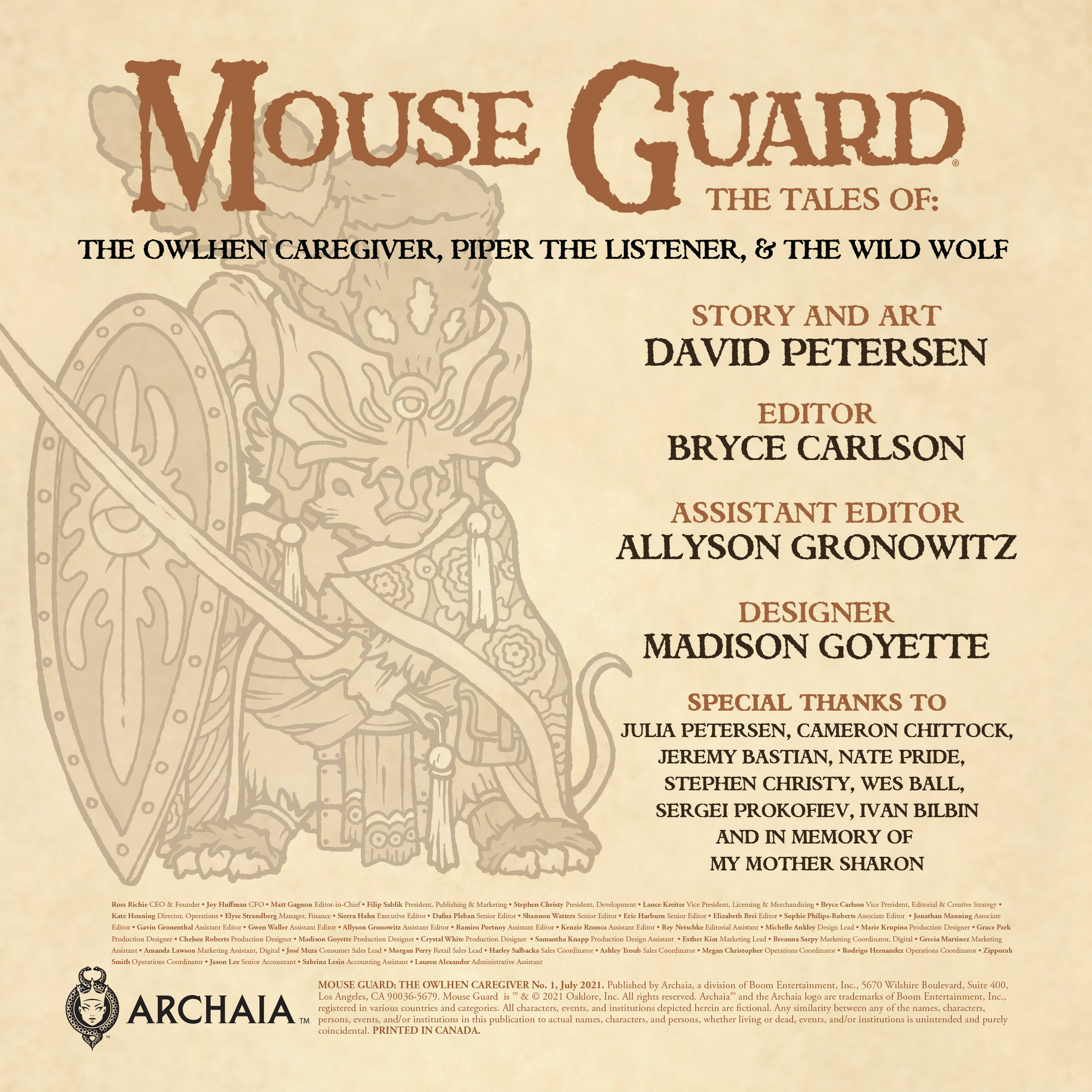 Mouse Guard: The Owlhen Caregiver (2021-) issue 1 - Page 34