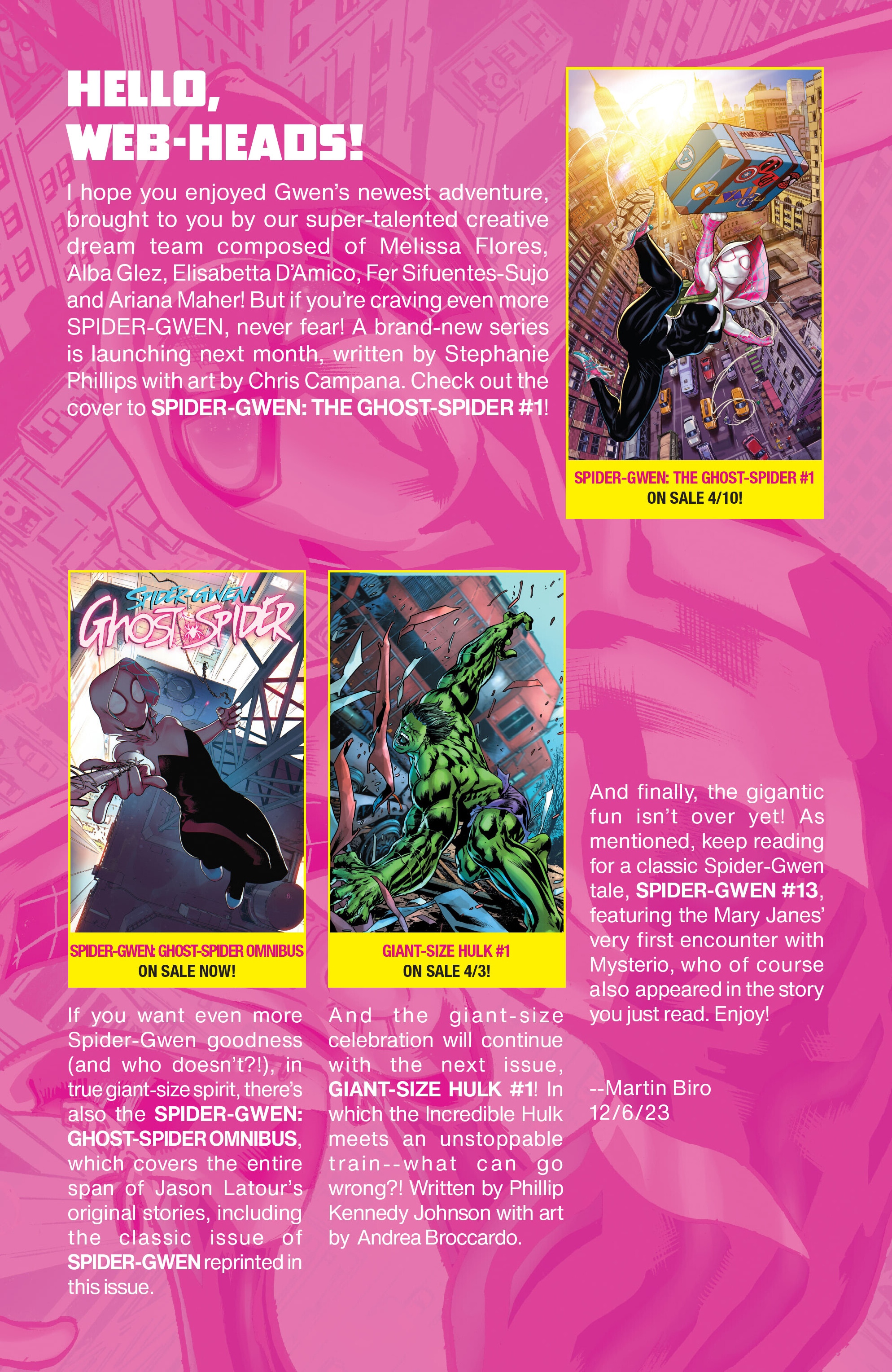 <{ $series->title }} issue Giant-Size Spider-Gwen - Page 23