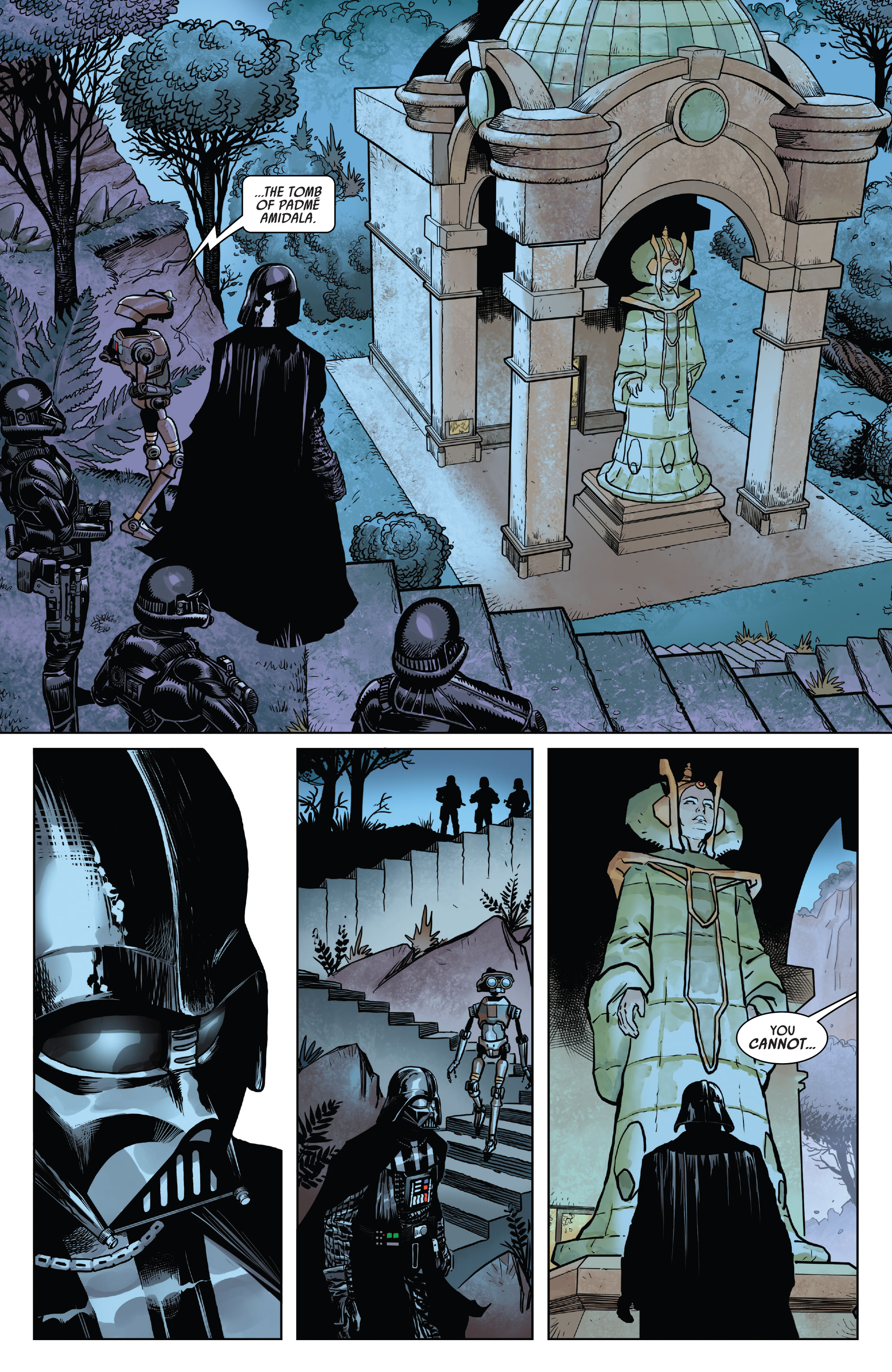 Darth vader visits padme's grave comic