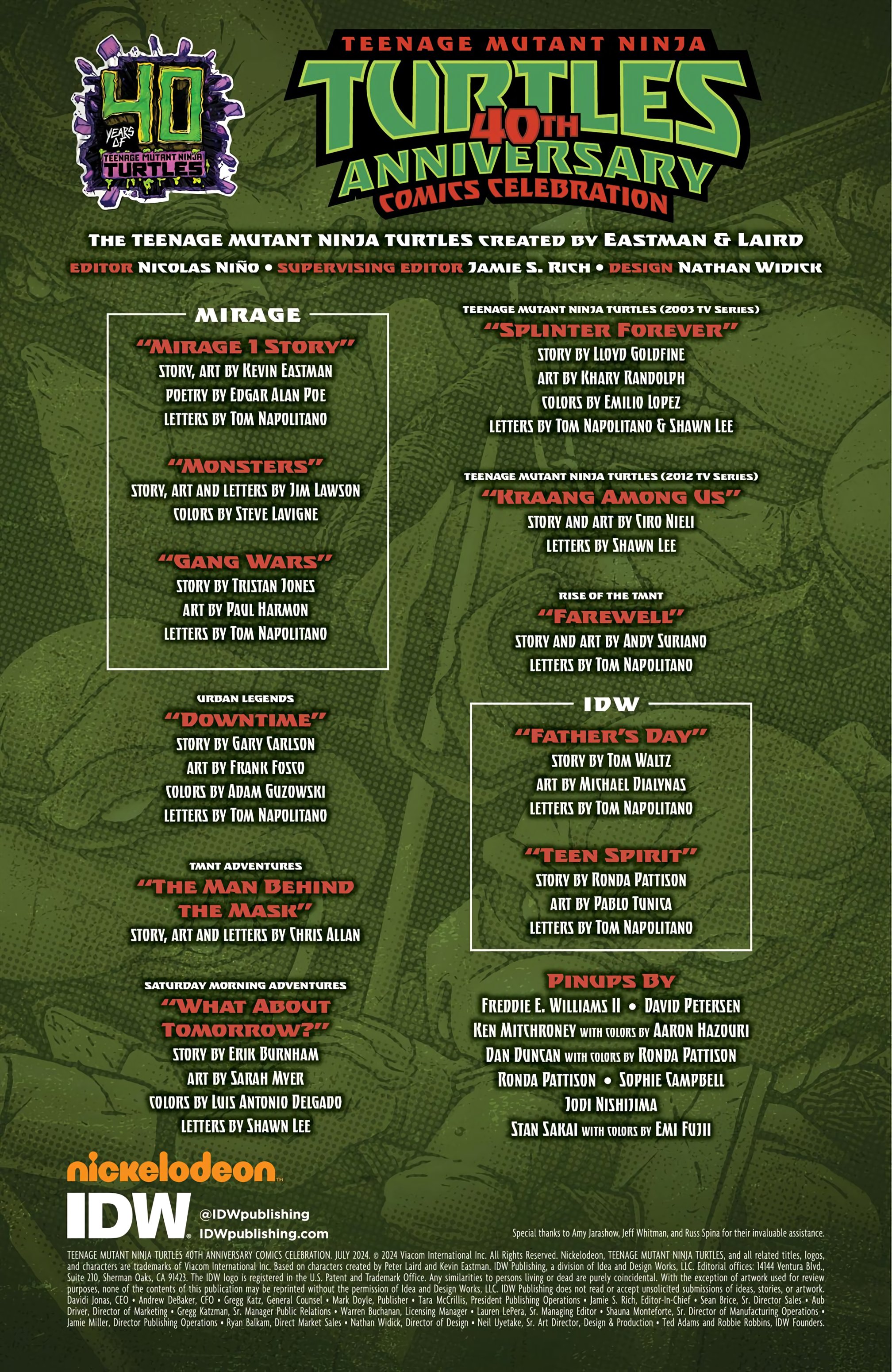 Teenage Mutant Ninja Turtles: 40th Anniversary Comics Celebration (2024-) issue 1 - Page 2