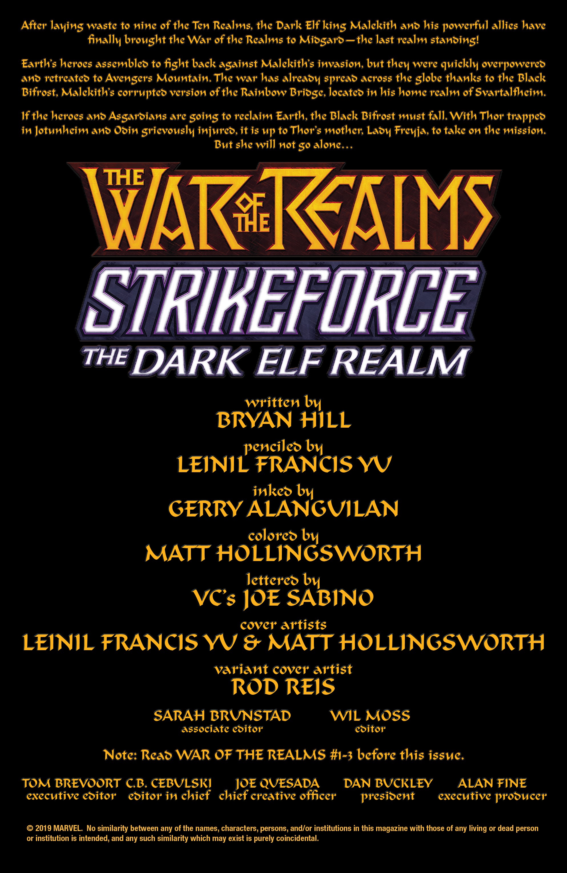 War Of The Realms Strikeforce: The Dark Elf Realm (2019): Chapter 1 - Page 2