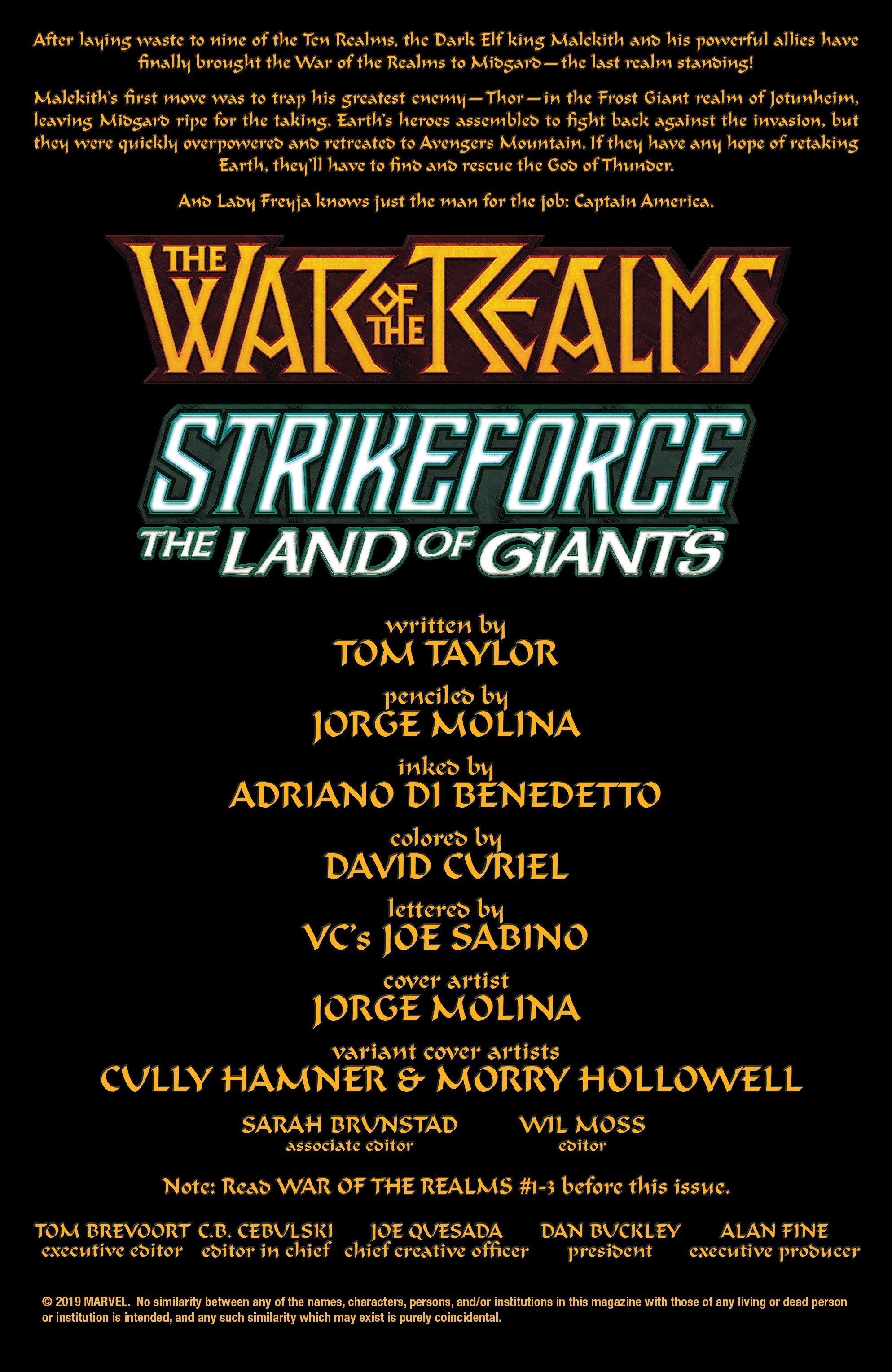 War Of The Realms Strikeforce: The Land Of Giants (2019): Chapter 1 - Page 2