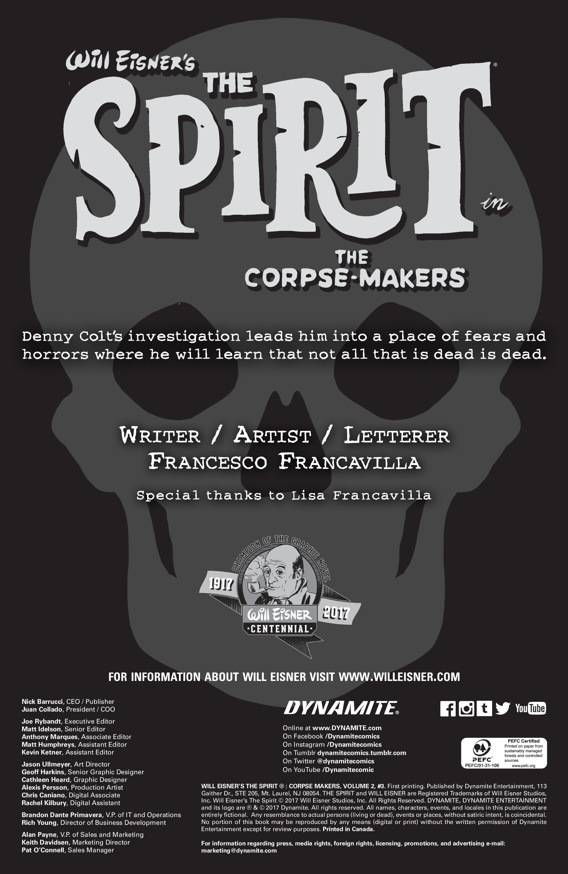 Will Eisner's The Spirit: The Corpse-Makers (2017) issue 3 - Page 2