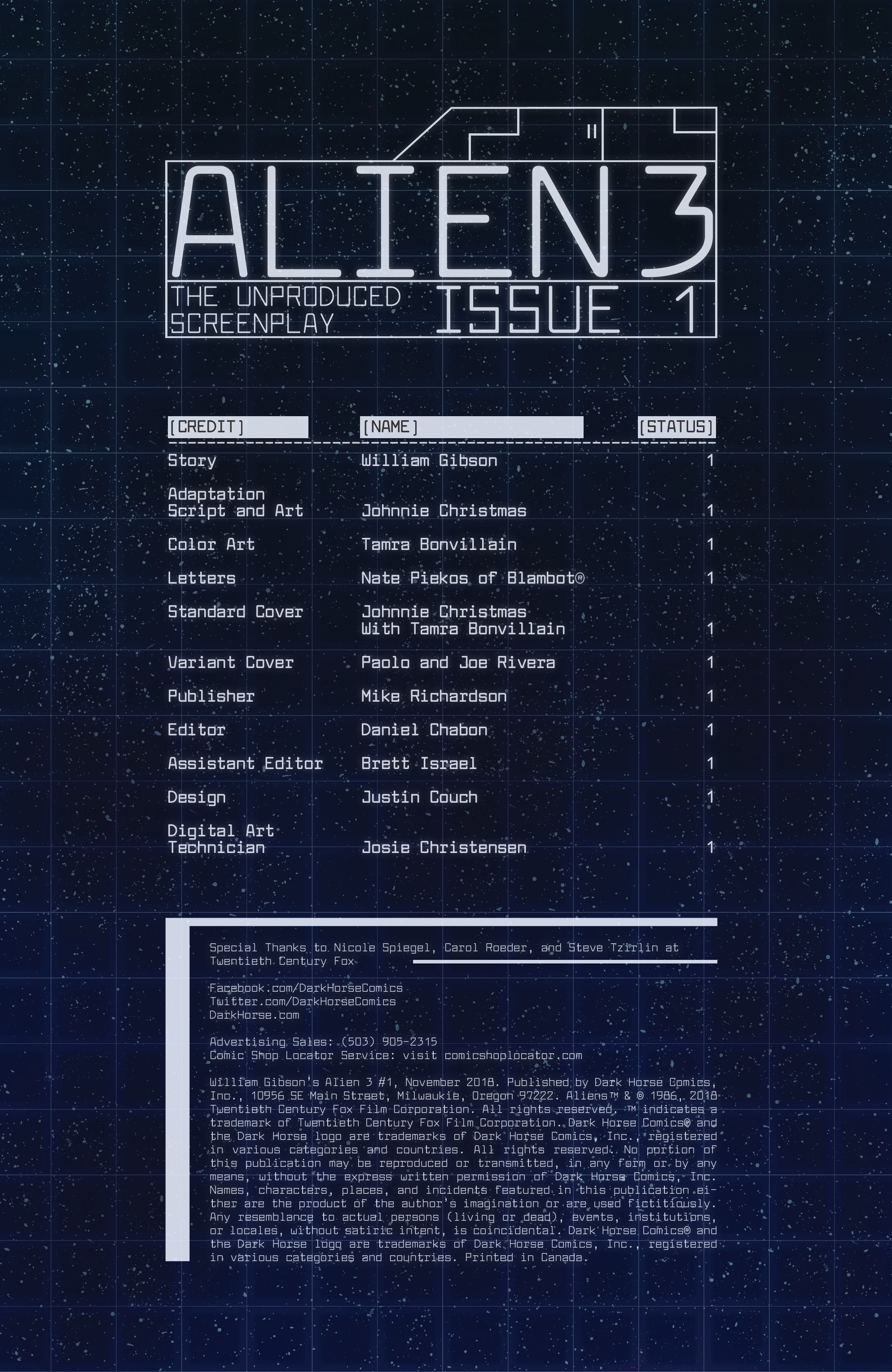 William Gibson's Alien 3 (2018-): Chapter 1 - Page 2