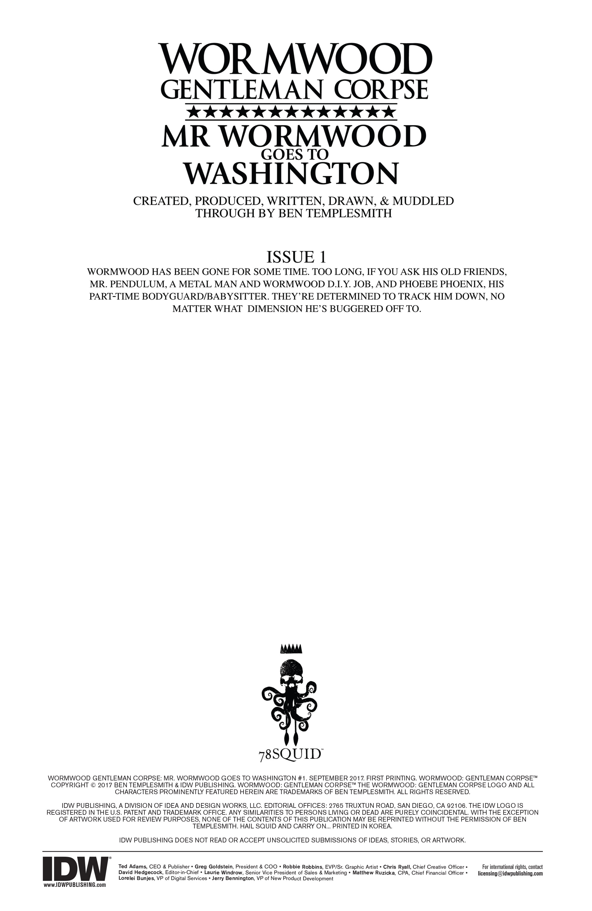 Wormwood, Gentleman Corpse: Mr. Wormwood Goes to Washington (2017): Chapter 1 - Page 2